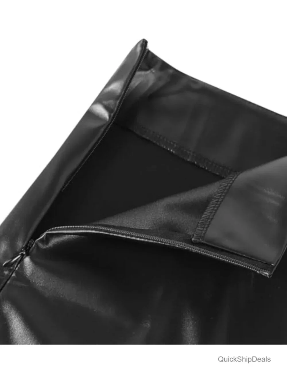 Faux Leather Bodycon Mini Skirt Mid Waisted Party Clubwear